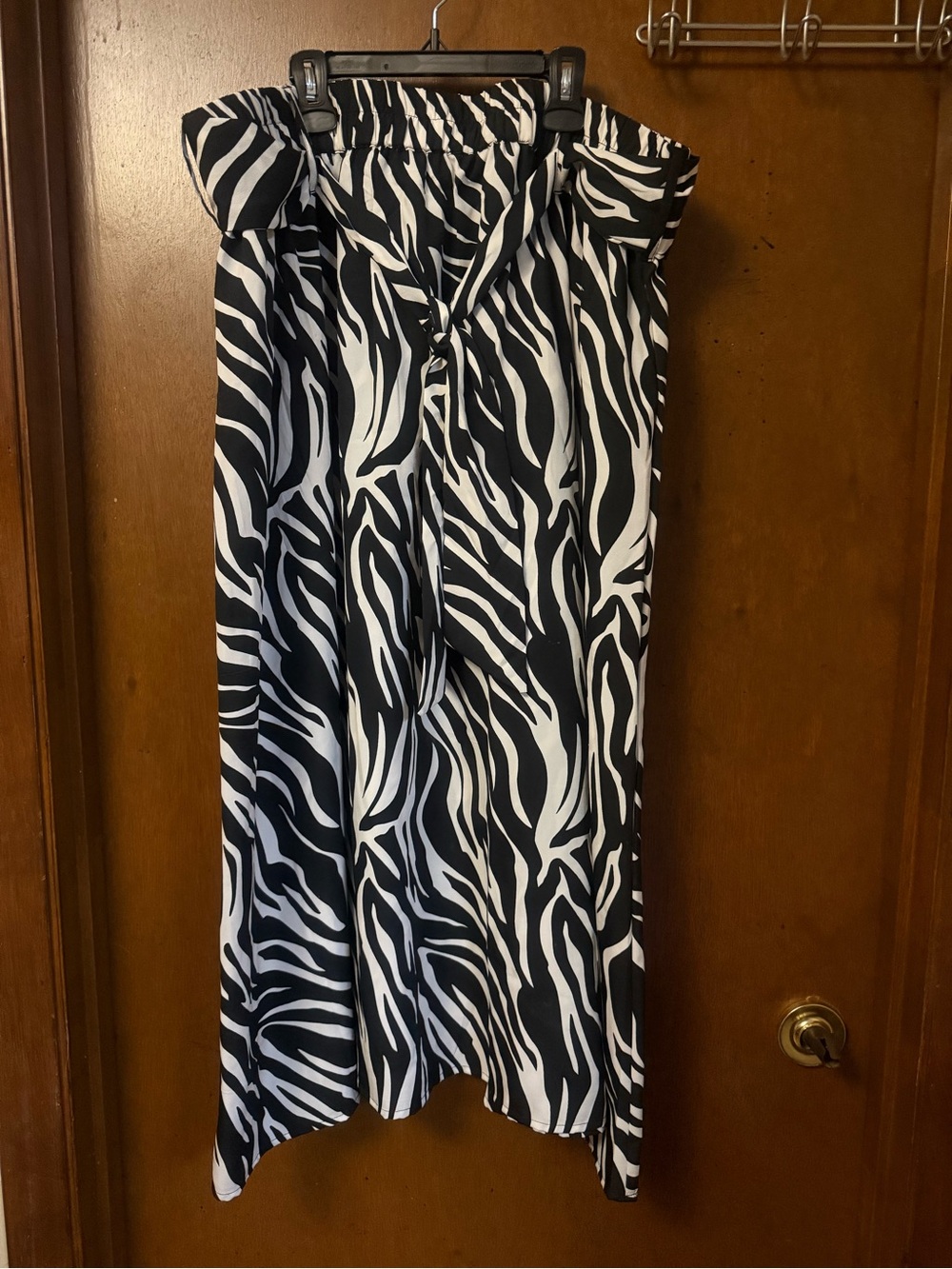 Jacqueline Zebra-Print A-Line Skirt - Black & White